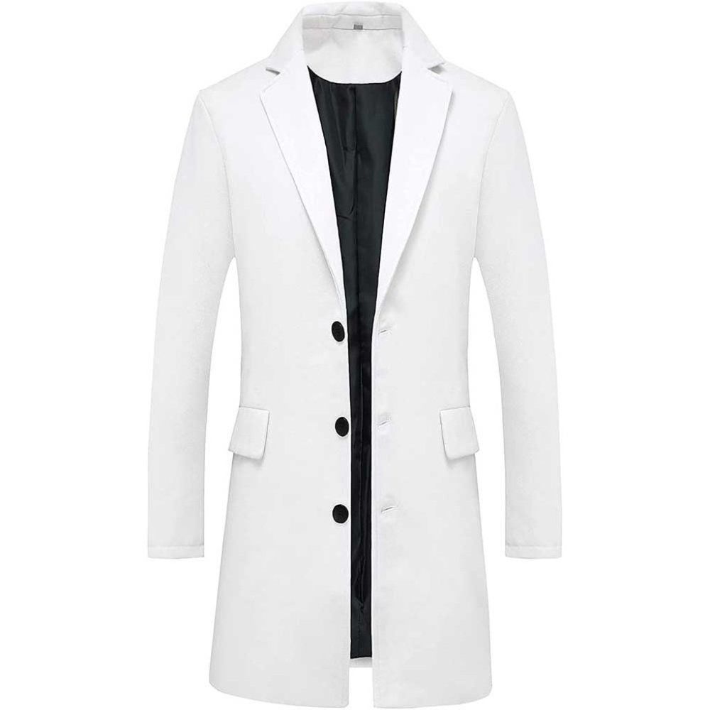 Men's Jade Trench Coat Outfit White